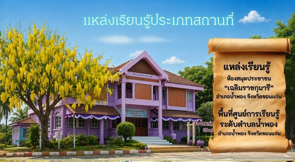 ห้องสมุดประชาชน "เฉลิมราชกุมารี" อำเภอน้ำพอง