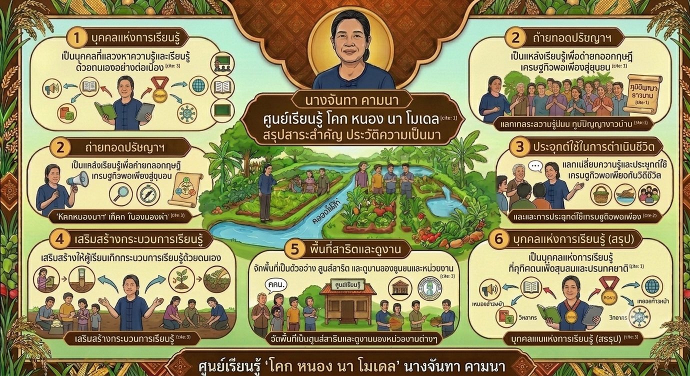 ศูนย์เรียนรู้โครงการอันเนื่องมาจากพระราชดำริ เศรษฐกิจพอเพียง โคก หนอง นา โมเดล นางจันทา คามนา บ้านคำแคนเหนือ ตำบลคำแคน อำเภอมัญจาคีรี จังหวัดขอนแก่น