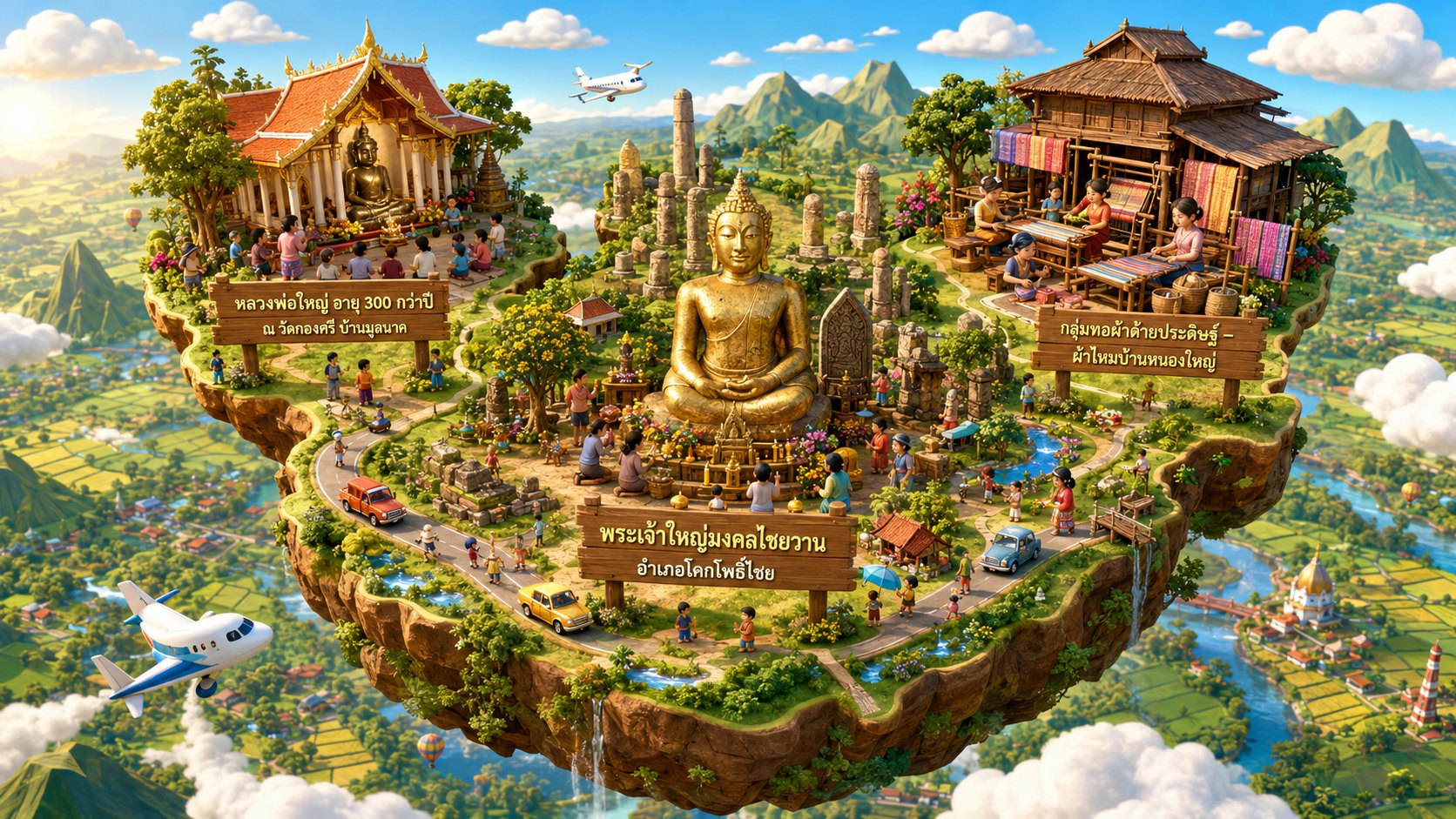 กลุ่มทอผ้าด้าย บ้านหนองใหญ่